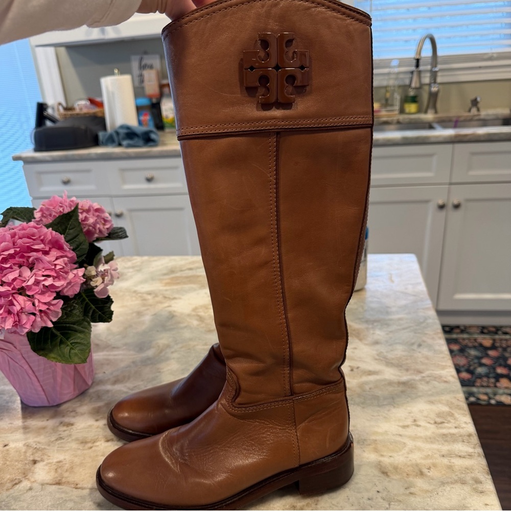 TORY BURCH Lowell 2  Tall Riding Boots Brown Size 6